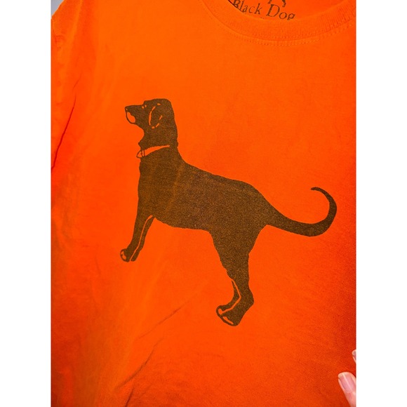 The Black Dog Orange Long Sleeve T Shirt Dog Graphic Size Small - Picture 2 of 5